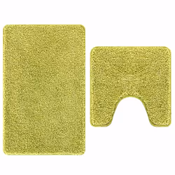 vidaXL Set di tappetini antiscivolo per il bagno 2 pcs Verde PP - Vista aggiuntiva 2