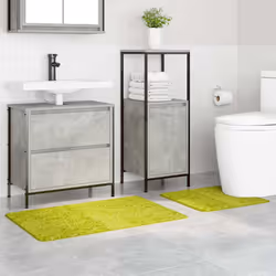 vidaXL Set di tappetini antiscivolo per il bagno 2 pcs Verde PP - Vista aggiuntiva 3