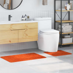 vidaXL Set di tappetini antiscivolo per il bagno 2 pcs Arancione PP