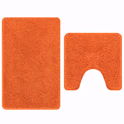 vidaXL Set di tappetini antiscivolo per il bagno 2 pcs Arancione PP - Vista aggiuntiva 2