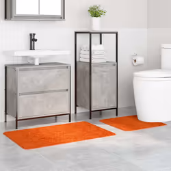 vidaXL Set di tappetini antiscivolo per il bagno 2 pcs Arancione PP - Vista aggiuntiva 3