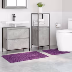vidaXL Set di tappetini antiscivolo per il bagno 2 pcs Viola PP - Vista aggiuntiva 3