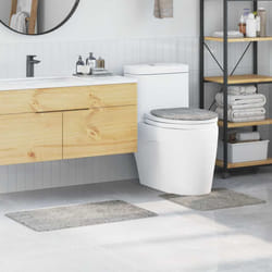 vidaXL Set di tappetini antiscivolo per il bagno 3 pcs Grigio