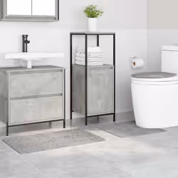 vidaXL Set di tappetini antiscivolo per il bagno 3 pcs Grigio - Vista aggiuntiva 3
