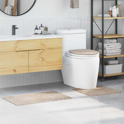 vidaXL Set di tappetini antiscivolo per il bagno 3 pcs Crema