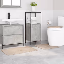 vidaXL Set di tappetini antiscivolo per il bagno 3 pcs Crema - Vista aggiuntiva 3