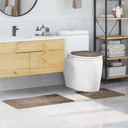vidaXL Set di tappetini antiscivolo per il bagno 3 pcs Marrone