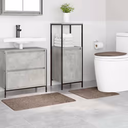 vidaXL Set di tappetini antiscivolo per il bagno 3 pcs Marrone - Vista aggiuntiva 3