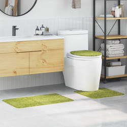 vidaXL Set di tappetini antiscivolo per il bagno 3 pcs Verde