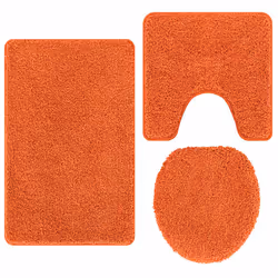 vidaXL Set di tappetini antiscivolo per il bagno 3 pcs Arancione - Vista aggiuntiva 2