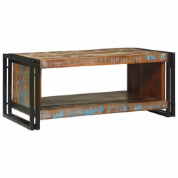 vidaXL Tavolino da salotto 90 x 50 x 38 cm legno massello di riciclo - Vista aggiuntiva 2