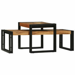 vidaXL Tavolino da salotto 2 pcs Marrone legno massello di acacia
