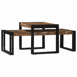 vidaXL Tavolino da salotto 2 pcs Multicolore legno massello di riciclo - Vista aggiuntiva 2