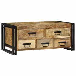 vidaXL Tavolino da salotto Marrone Legno massello di mango ruvido - Vista aggiuntiva 2