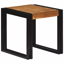 vidaXL Tavolo Nesting 3 pcs Legno di acacia solido e un metallo - Vista aggiuntiva 3