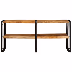 vidaXL Tavolo consolle con lo scaffale Marrone legno massello di mango - Vista aggiuntiva 3