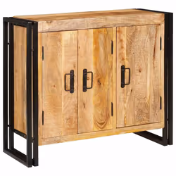 vidaXL Credenza Marrone 80 x 33 x 70 cm legno massello di mango - Vista aggiuntiva 2