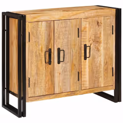 vidaXL Credenza Marrone 80 x 33 x 70 cm legno massello di mango - Vista aggiuntiva 3