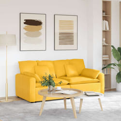 vidaXL Divano Modulare con Cuscini Giallo Chiaro