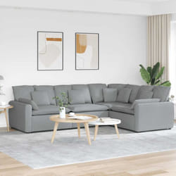 Vidaxl - Divano Modulare con Cuscini in Tessuto Grigio Chiaro