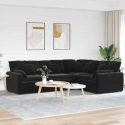 Vidaxl - Divano Modulare con Cuscini in Velluto Nero