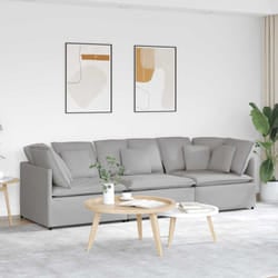 Vidaxl - Divano Modulare con Cuscini in Tessuto Grigio Nuvola