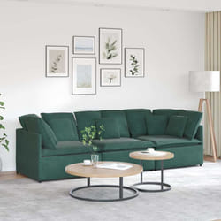 Vidaxl - Divano Modulare con Cuscini in Velluto Verde Scuro