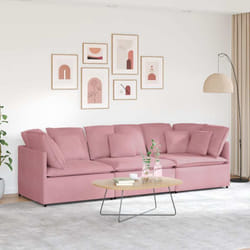 Vidaxl - Divano Modulare con Cuscini in Velluto Rosa