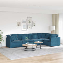 Vidaxl - Divano Modulare con Cuscini in Velluto Blu