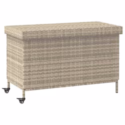 vidaXL Contenitore da Giardino con Ruote Grigio Chiaro Polyrattan - Vista aggiuntiva 2