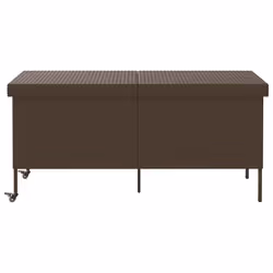 vidaXL Contenitore da Giardino con Ruote Marrone Polyrattan - Vista aggiuntiva 3