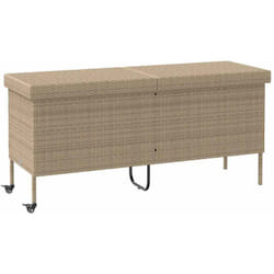 Vidaxl - Contenitore da Giardino con Ruote Beige 160x55x75 cm Polyrattan