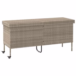 vidaXL Contenitore da Giardino con Ruote Grigio Chiaro Polyrattan - Vista aggiuntiva 2