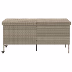 vidaXL Contenitore da Giardino con Ruote Grigio Chiaro Polyrattan - Vista aggiuntiva 3