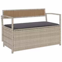 vidaXL Panca Portaoggetti da Giardino con Cuscino in Polyrattan - Vista aggiuntiva 2