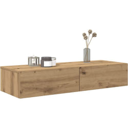 Scaffale a Parete con Cassetti Rovere 100x36x19cm in Truciolato Vidaxl 346985