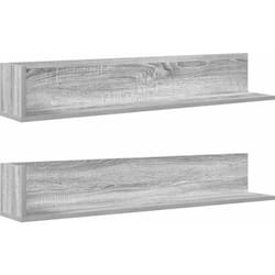 Mensole Parete 2pz Grigio Sonoma 100x16,5x16,5 cm in Truciolato Vidaxl