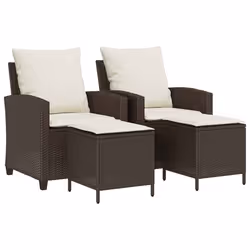 vidaXL Set Divano da Giardino 4 pz con Cuscini Marrone in Polyrattan - Vista aggiuntiva 2