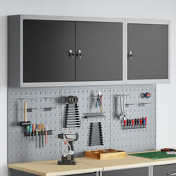 Vidaxl - Set da 5 Pezzi di Armadio per Utensili e Pannello Magnetico da Montare a Muro in Metallo Nero