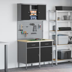 vidaXL Set da lavoro da 8 pezzi in acciaio grigio