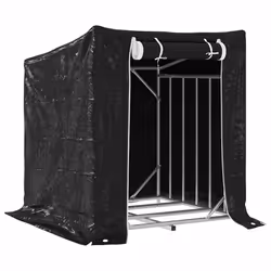 vidaXL Rastrelliera per Legna con Copertura Antipioggia 101x61x110,5cm - Vista aggiuntiva 2