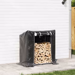 vidaXL Rastrelliera per Legna con Copertura Antipioggia 101x61x110,5cm - Vista aggiuntiva 3