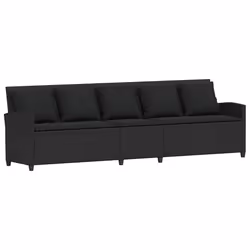 vidaXL Divano da Giardino a 5 Posti con Cuscini Nero in Polyrattan - Vista aggiuntiva 2