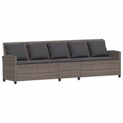 vidaXL Divano da Giardino con Cuscini 5 Posti Grigio in Polyrattan - Vista aggiuntiva 2