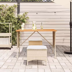 vidaXL Set da Pranzo da Giardino 3 pz con Cuscini Beige in Polyrattan - Vista aggiuntiva 3