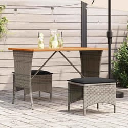 vidaXL Tavolo Giardino Piano Legno Acacia Grigio 105x75x72 Polyrattan