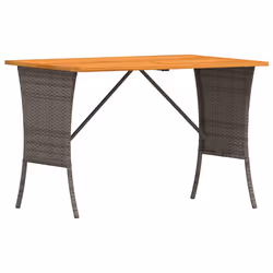 vidaXL Tavolo Giardino Piano Legno Acacia Grigio 105x75x72 Polyrattan - Vista aggiuntiva 2