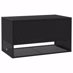 vidaXL Scatola per Cuscini da Esterno Nero 100x55x55,5 cm Polyrattan - Vista aggiuntiva 2