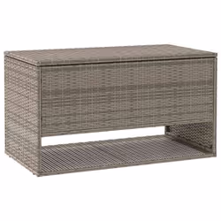 vidaXL Scatola per Cuscini da Esterno Grigio 100x55x55,5 cm Polyrattan - Vista aggiuntiva 2