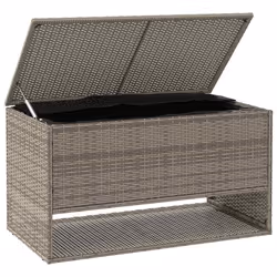 vidaXL Scatola per Cuscini da Esterno Grigio 100x55x55,5 cm Polyrattan - Vista aggiuntiva 3